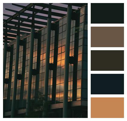 Glass Building Architecture Sunset Image